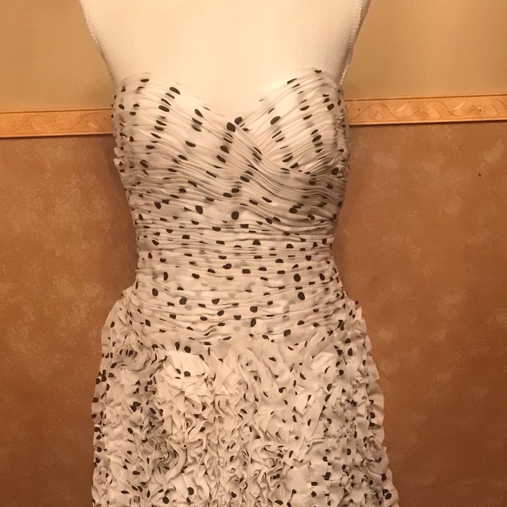 Sz6 Vicky Tiel Polk-Dot Ruffle Gown! Gorgeous!!